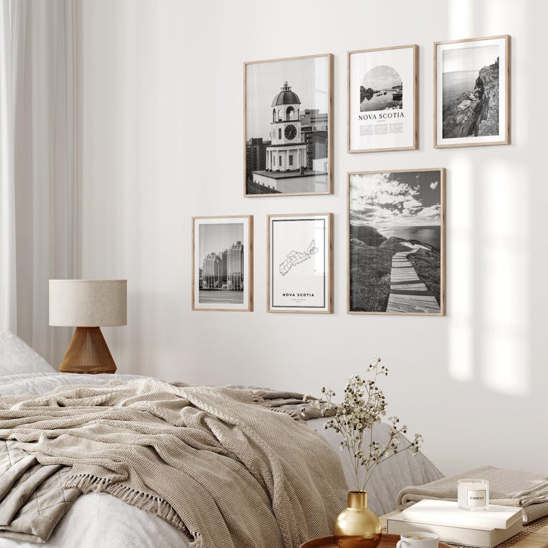 Nova Scotia, Canada Gallery Wall Art Set of 6 – Black and White Photo Prints image 3