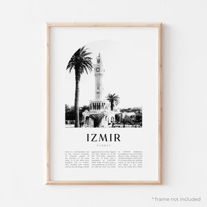 Izmir Art Print, Izmir Poster, Izmir Photo, Izmir Wall Art, Izmir Black and White, Turkey | EU149M