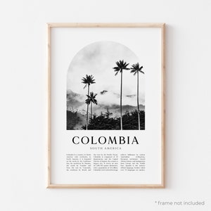 Colombia-kunstafdruk, Colombia-poster, Colombia-foto, Colombia-muurkunst, Colombia zwart-wit, Zuid-Amerika | SA49M