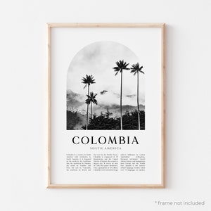 Colombia Art Print, Colombia Poster, Colombia Photo, Colombia Wall Art, Colombia Black and White, South America | SA49M