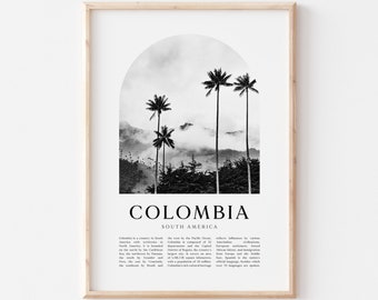 Colombia Art Print, Colombia Poster, Colombia Photo, Colombia Wall Art, Colombia Black and White, South America | SA49M