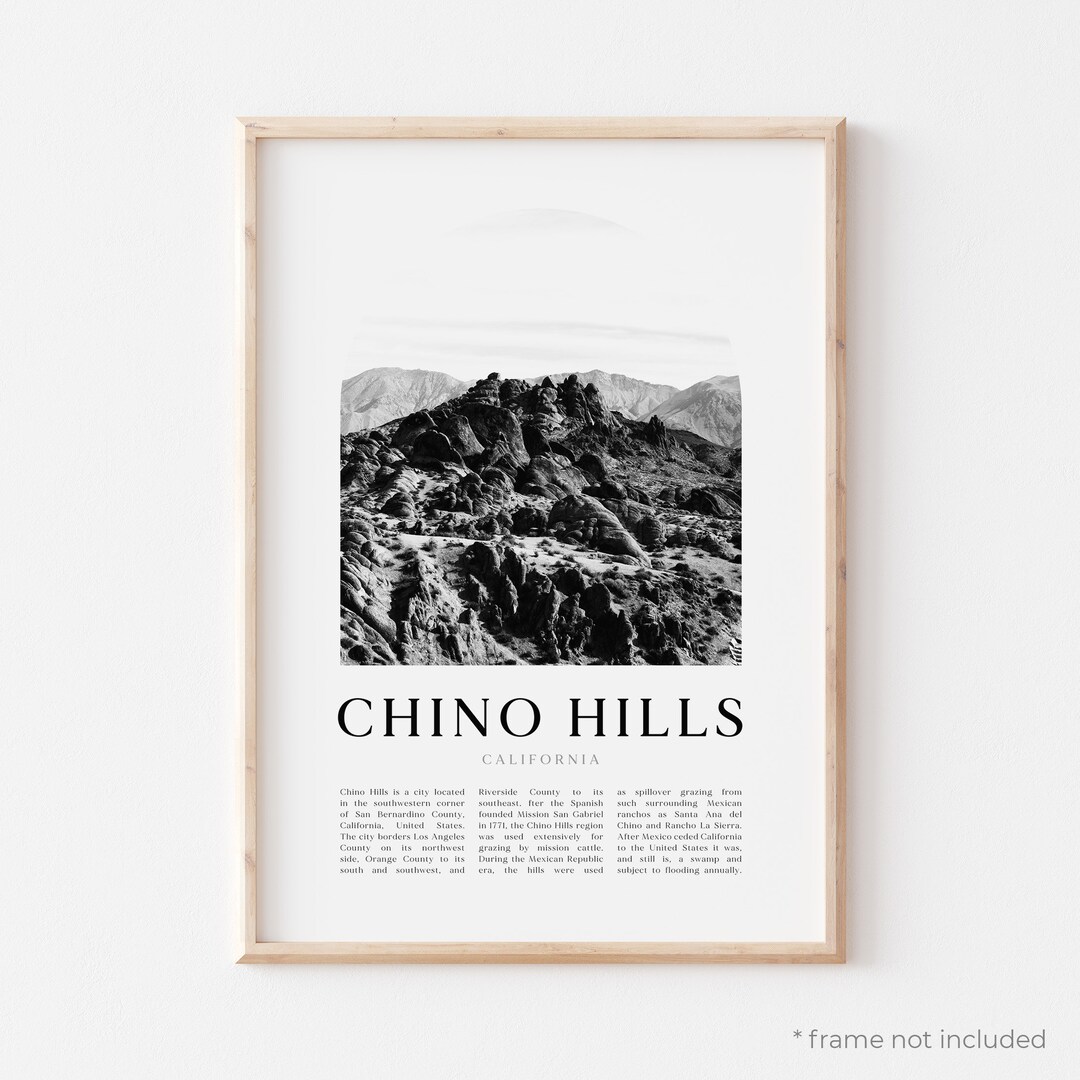 Chino Hills Art Print Chino Hills Poster Chino Hills Photo Etsy