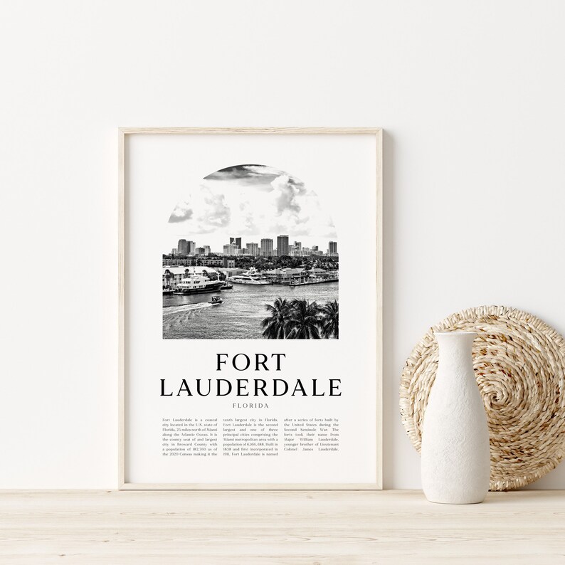 Fort Lauderdale Art Print Fort Lauderdale Poster Fort Etsy