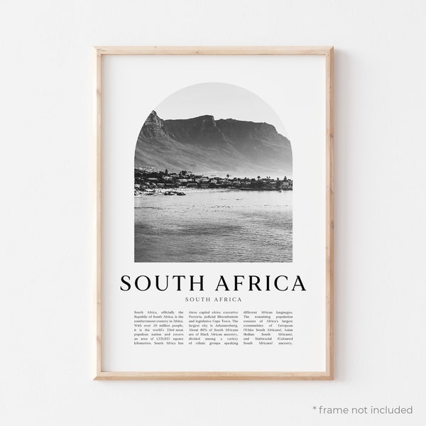 South Africa Art Print, South Africa Poster, South Africa Photo, South Africa Wall Art, South Africa Black and White, Africa | AF106M