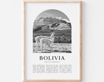 Bolivia Art Print, Bolivia Poster, Bolivia Photo, Bolivia Wall Art, Bolivia Black and White, South America | SA10M