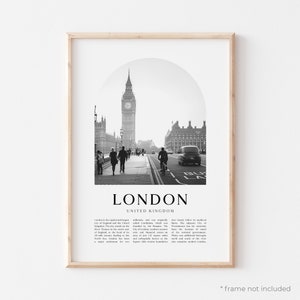 London Art Print, London Poster, London Photo, London Wall Art, London Black and White, United Kingdom | EU166M