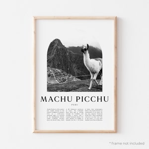 Machu Picchu Art Print, Machu Picchu Poster, Machu Picchu Photo, Machu Picchu Wall Art, Machu Picchu Black and White, Peru | SA78M