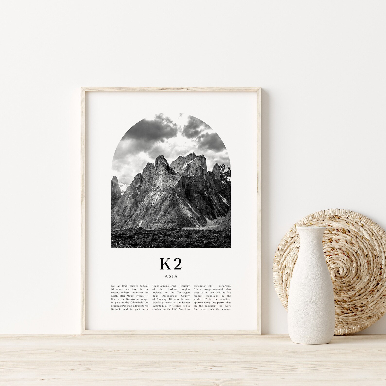 K2 Art Print K2 Poster K2 Photo K2 Wall Art K2 Black and Etsy UK