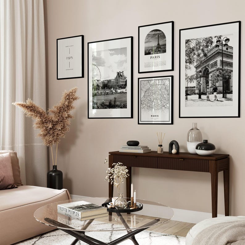 Paris Gallery Wall Art - Set of 6, Paris Black and White Photo, Paris ...