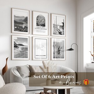 Papua New Guinea Gallery Wall Art - Set of 6, Papua New Guinea Black and White Photo, Papua New Guinea Posters, Oceania