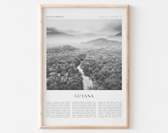 Guyana Art Print, Guyana Poster, Guyana Photo, Guyana Wall Art, South America, Travel Print, Vintage Poster, Boho Art | SA59