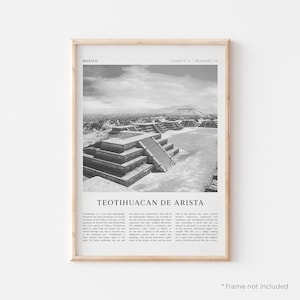 Stampa artistica di Teotihuacan de Arista, poster di Teotihuacan de Arista, Messico, foto, arte murale, stampa di viaggio, poster vintage, arte boho / NA202