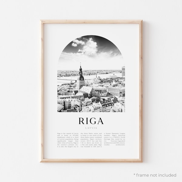 Riga Art Print, Riga Poster, Riga Photo, Riga Wall Art, Riga Black and White, Latvia | EU67M