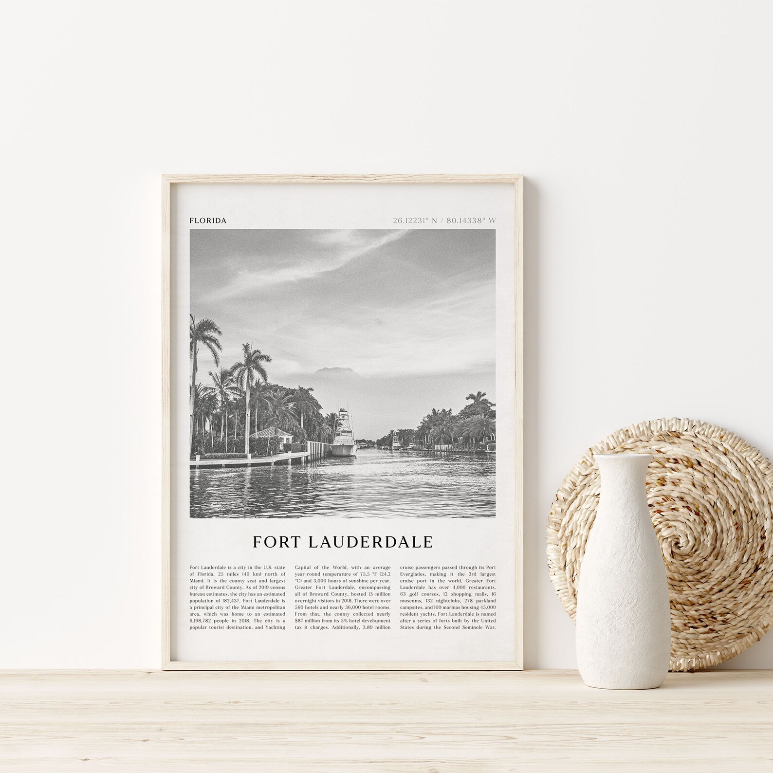 Fort Lauderdale Art Print Fort Lauderdale Poster Fort Etsy España