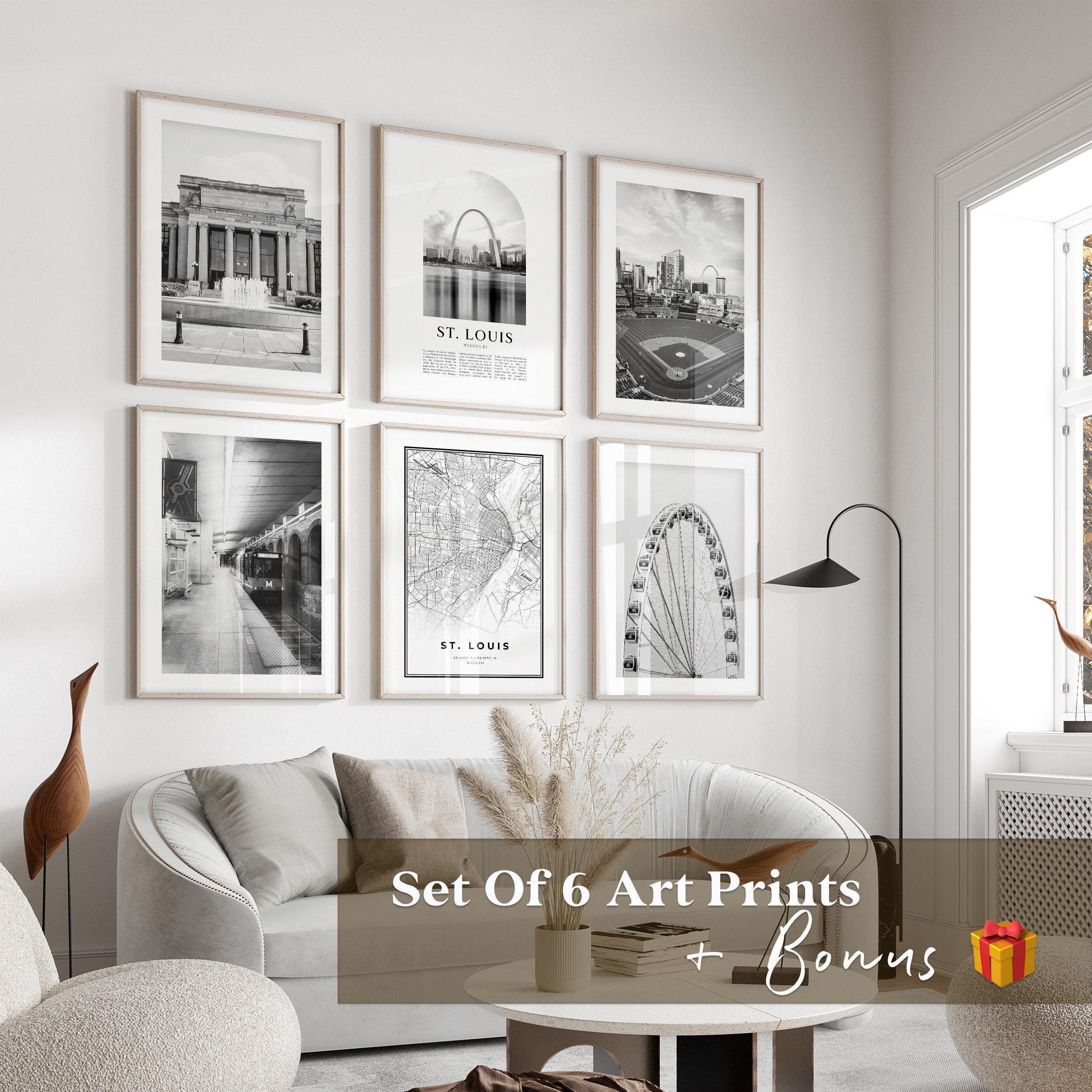 St. Louis Gallery Wall Art - Set of 6, St. Louis Black and White