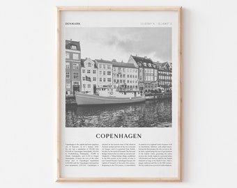 Copenhagen Art Print, Cartel de Copenhague, Copenhague Photo, Copenhagen Wall Art, Dinamarca, Travel Print, Vintage Poster, Boho Art / EU26