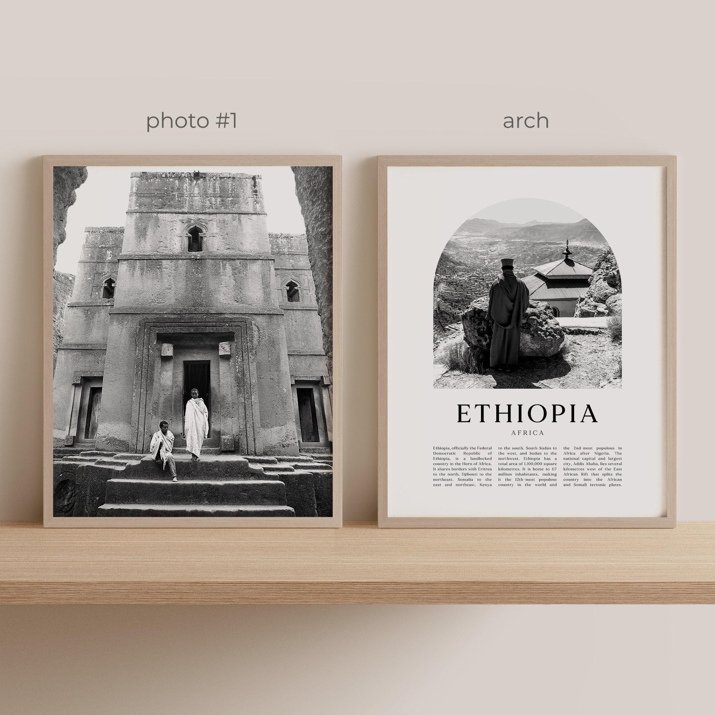 Ethiopia Gallery Wall Art - Set of 6, Ethiopia Black and White Photo ...