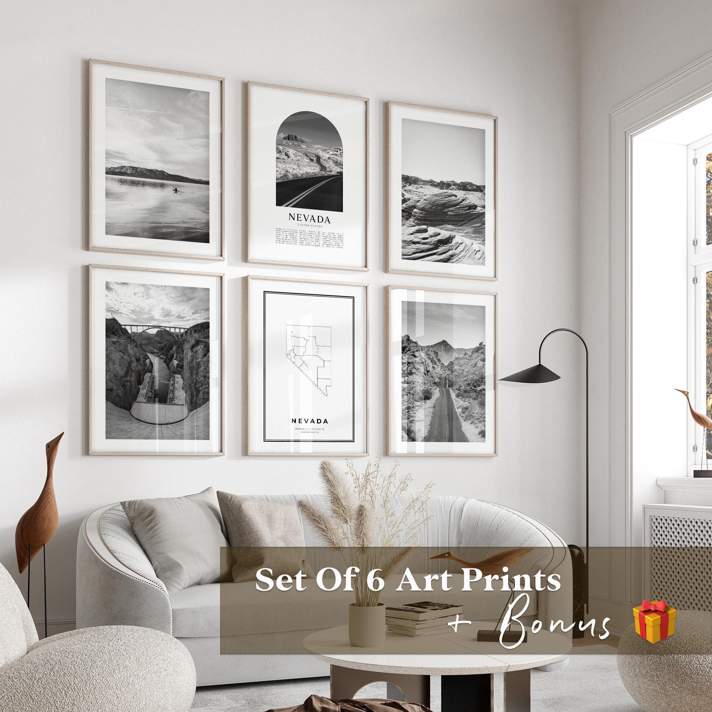Nevada Gallery Wall Art - Set of 6, Nevada Black and White Photo, Nevada Posters, Nevada Prints, United States