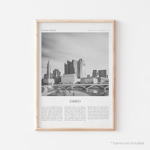 Ohio Art Print, Ohio Poster, Ohio Photo, Ohio Wall Art, United States, Travel Print, Vintage Poster, Boho Art | NA117