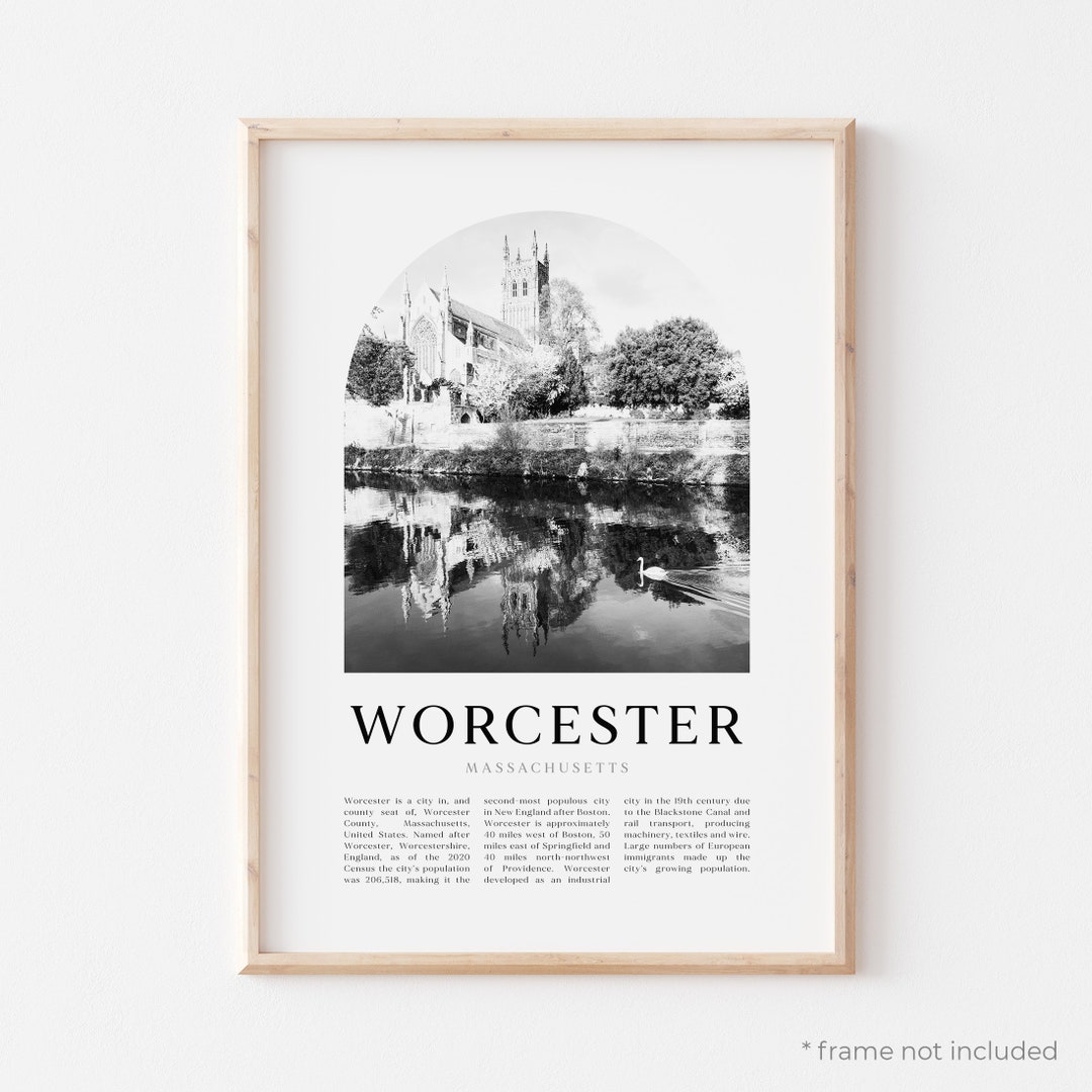 Worcester Art Print Worcester Poster Worcester Photo Etsy