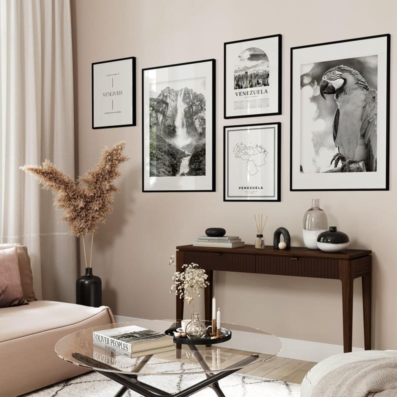 Venezuela Gallery Wall Art - Set of 6, Venezuela Black and White Photo, Venezuela Posters, Venezuela Prints, South America image 2