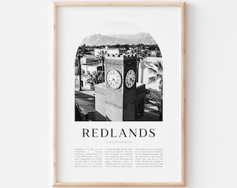 Redlands Art Print, Redlands Poster, Redlands Photo, Redlands Wall Art, Redlands Black and White, California | US486M