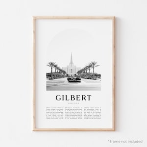 Gilbert Art Print, Gilbert Poster, Gilbert Photo, Gilbert Wall Art, Gilbert Black and White, Arizona US92M image 1