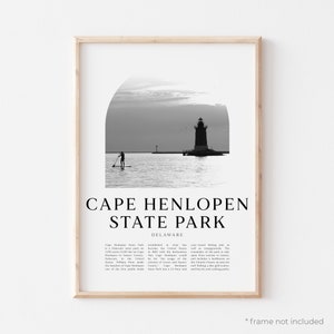 Impresión artística del parque estatal Cape Henlopen, póster del parque estatal Cape Henlopen, fotografía del parque estatal Cape Henlopen, Delaware / NA343M