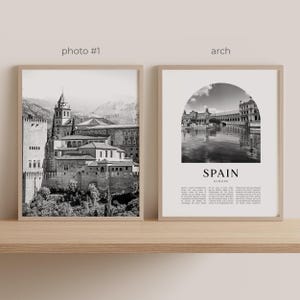 Spain Gallery Wall Art Set of 6 – Black and White Photo Prints image 4