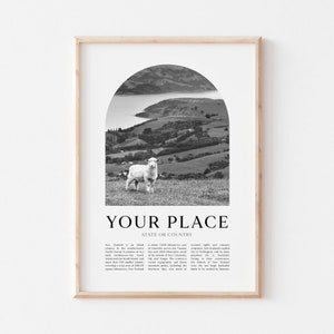 Impressão de arte de viagem personalizada, pôster de cidade personalizado, qualquer ponto de referência, arte de viagem de destino, presente de aniversário de feriado, decoração de parede boho | CU10