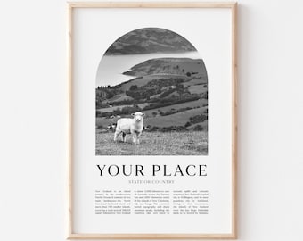 Custom Travel Art Print, Personalized City Poster, Any Place Landmark, Destination Travel Art, Holiday Birthday Gift, Boho Wall Decor | CU10