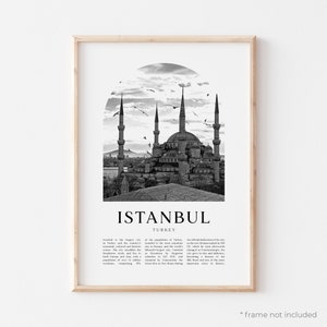 Istanbul Art Print, Istanbul Poster, Istanbul Photo, Istanbul Wall Art, Istanbul Black and White, Turkey | EU146M