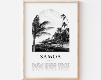 Samoa Art Print, Samoa Poster, Samoa Photo, Samoa Wall Art, Samoa Black and White, Oceania | CN25M