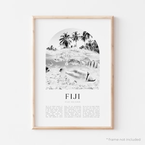 Fiji Art Print, Fiji Poster, Fiji Photo, Fiji Wall Art, Fiji Black and White, Fiji Island | CN35M