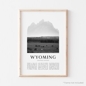 Wyoming Art Print, Wyoming Poster, Wyoming Photo, Wyoming Wall Art, Wyoming Black and White, United States | NA122M