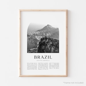 Brazil Art Print, Brazil Poster, Brazil Photo, Brazil Wall Art, Brazil Black and White, South America | SA15M