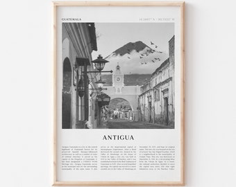 Antigua Art Print, Antigua poster, Antigua foto, Antigua kunst aan de muur, Guatemala, reizen print, vintage poster, bohokunst | CE19