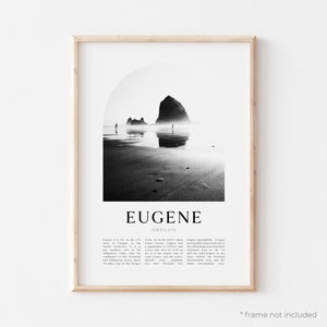 Eugene Art Print, Eugene Poster, Eugene Photo, Eugene Wall Art, Eugene Black and White, Oregon | US155M