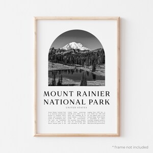 Impression d'art du parc national du mont Rainier, affiche du parc national du mont Rainier, photo du parc national du mont Rainier, États-Unis | NA175M
