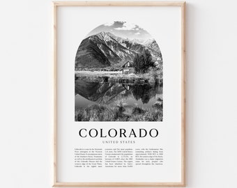 Colorado Art Print, Colorado Poster, Colorado Photo, Colorado Wall Art, Colorado Black and White, United States | NA88M