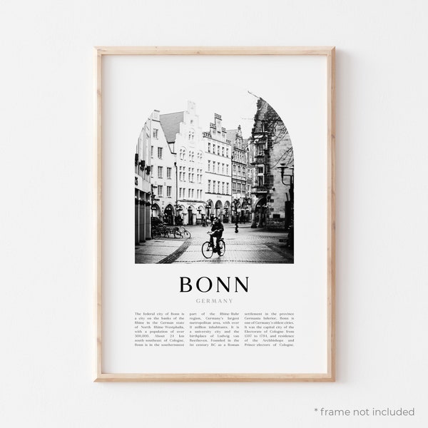 Bonn Art Print, Bonn Poster, Bonn Photo, Bonn Wall Art, Bonn Black and White, Germany | EU42M