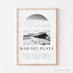 Mar del Plata Art Print, Mar del Plata Poster, Mar del Plata Photo, Mar del Plata Wall Art, Mar del Plata Black and White, Argentina | SA07M