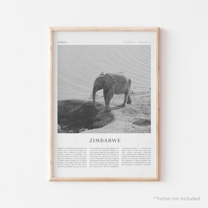 Zimbabwe Art Print, Zimbabwe Poster, Zimbabwe Photo, Zimbabwe Wall Art, Africa, Travel Print, Vintage Poster, Boho Art | AF130