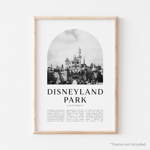 Disneyland Park Art Print, Disneyland Park Poster, Disneyland Photo, Disneyland Wall Art, Disneyland Black and White, California | NA17M