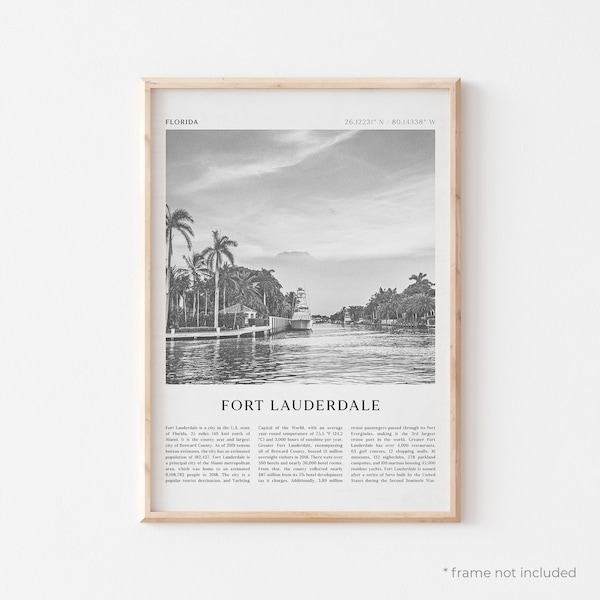 Fort Lauderdale Art Print, Fort Lauderdale Poster, Fort Lauderdale Photo, Florida, Wall Art, Travel Print, Vintage Poster, Boho Art | NA25