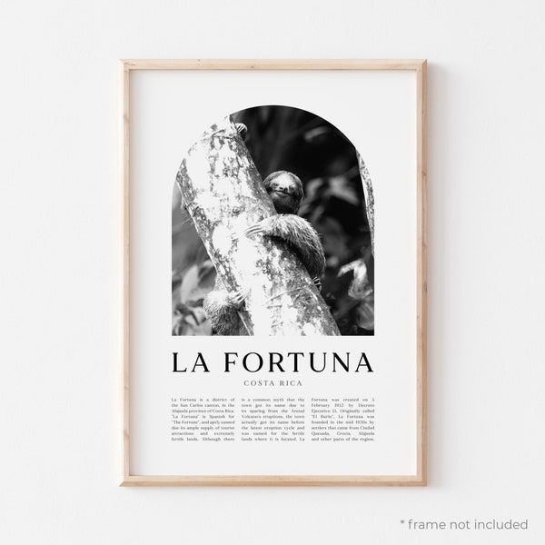 La Fortuna Art Print, La Fortuna Poster, La Fortuna Photo, La Fortuna Wall Art, La Fortuna Black and White, Costa Rica | CE26M