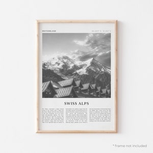 Swiss Alps Art Print, Swiss Alps Poster, Swiss Alps Photo, Swiss Alps Wall Art, Switzerland, Travel Print, Vintage Poster, Boho Art | EU186
