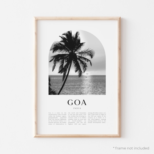 Goa Art Print, Goa Poster, Goa Photo, Goa Wall Art, Goa Black and White, India | AS222M