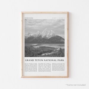 Grand Teton National Park Art Print, Grand Teton National Park Poster, United States, Photo, Travel Print, Vintage Poster, Boho Art | NA184