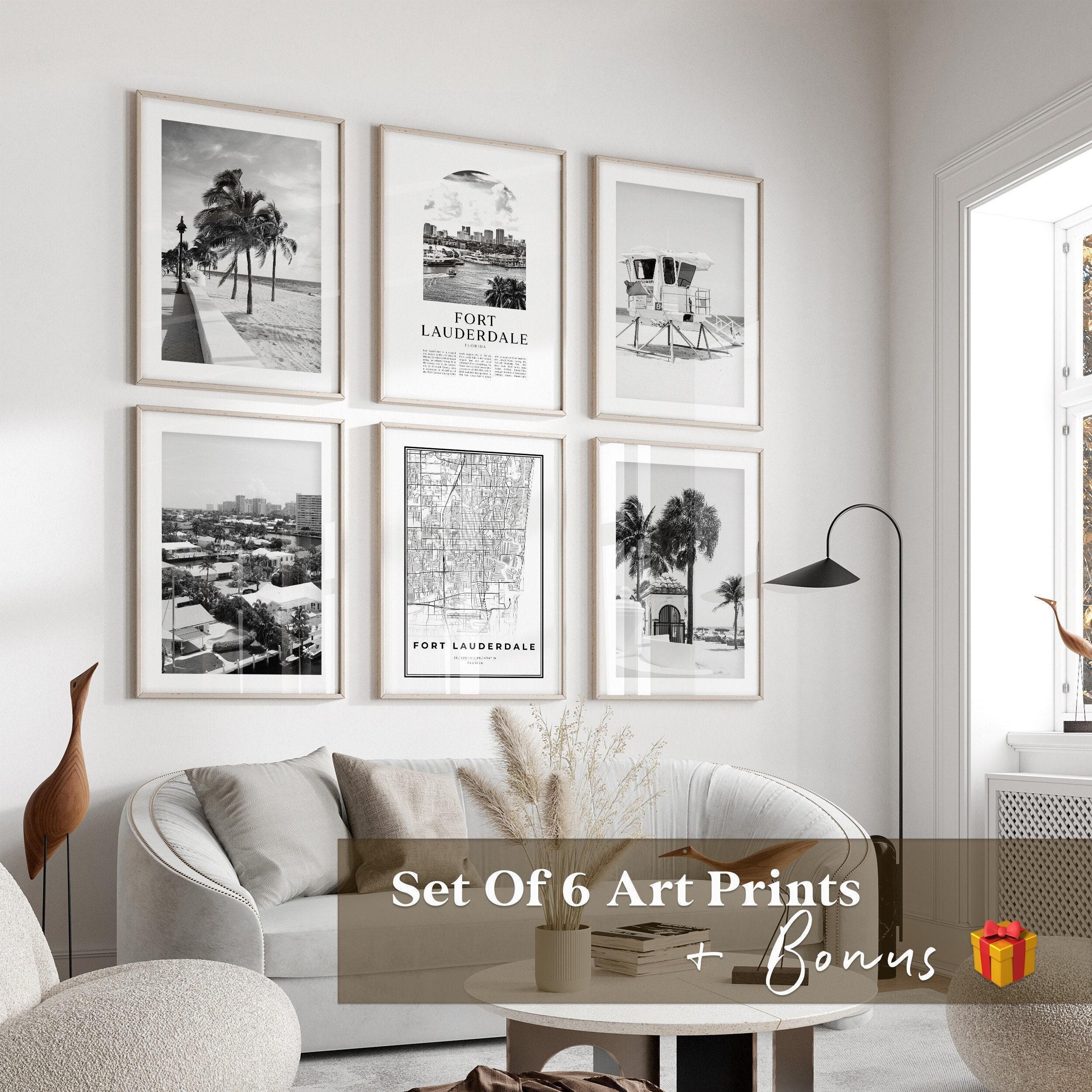 Fort Lauderdale Gallery Wall Art - Set of 6, Fort Lauderdale Black and Lauderdale Photo, Lauderdale Posters, Lauderdale Prints, Florida